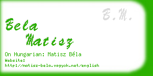 bela matisz business card